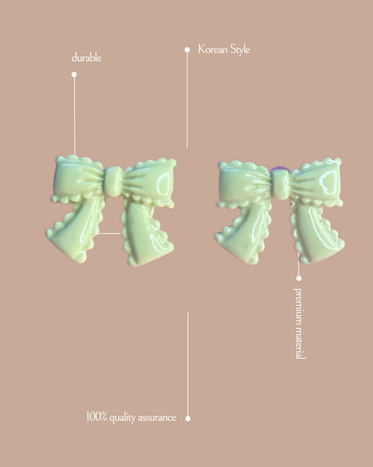 Mint Whimsy Bow Studs