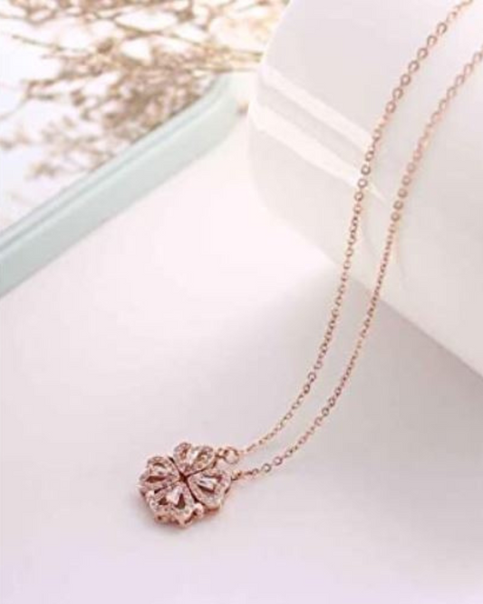 Elegant Rose Gold Heart-Shaped Charm Pendant