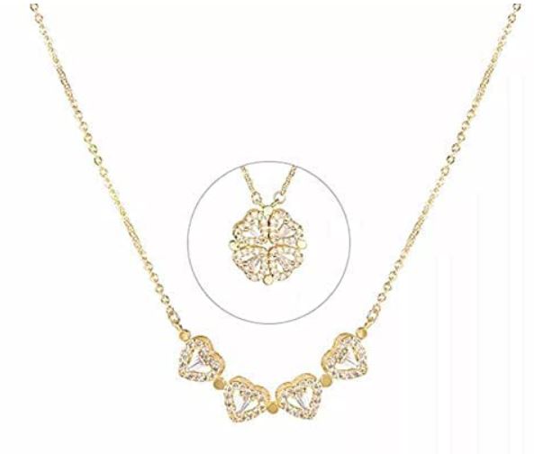 Elegant Rose Gold Heart-Shaped Charm Pendant