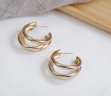 Golden Hoop Earrings