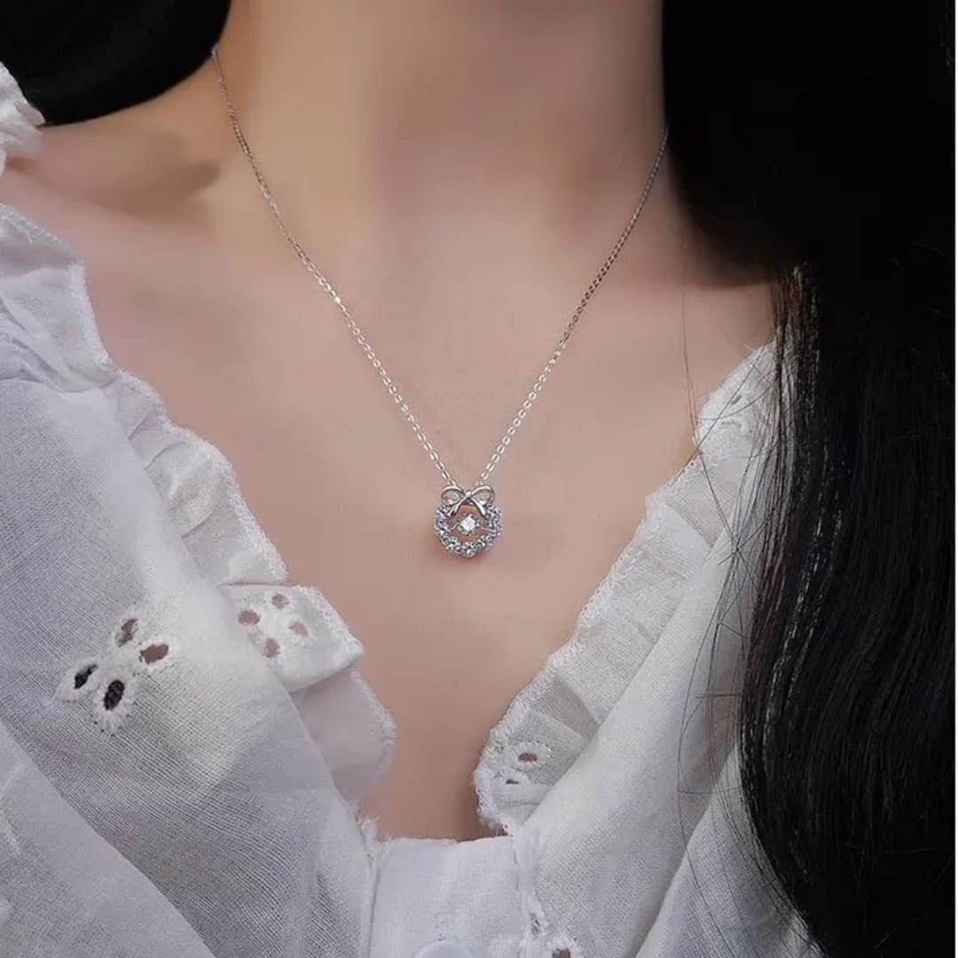 Trinity Charm Bow Pendant Necklace